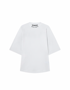 Palm Angels Allover Logo Tee White Fuchsia
