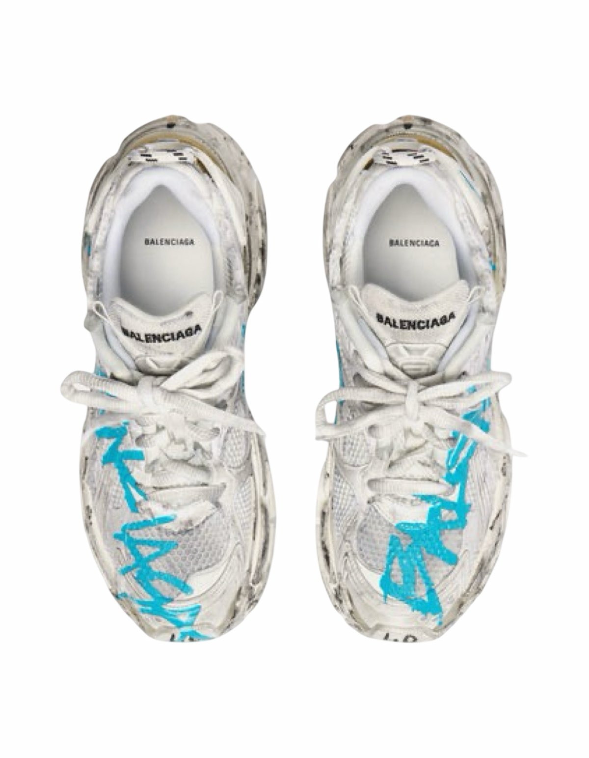 Balenciaga Graffiti Runner Blue Sneakers