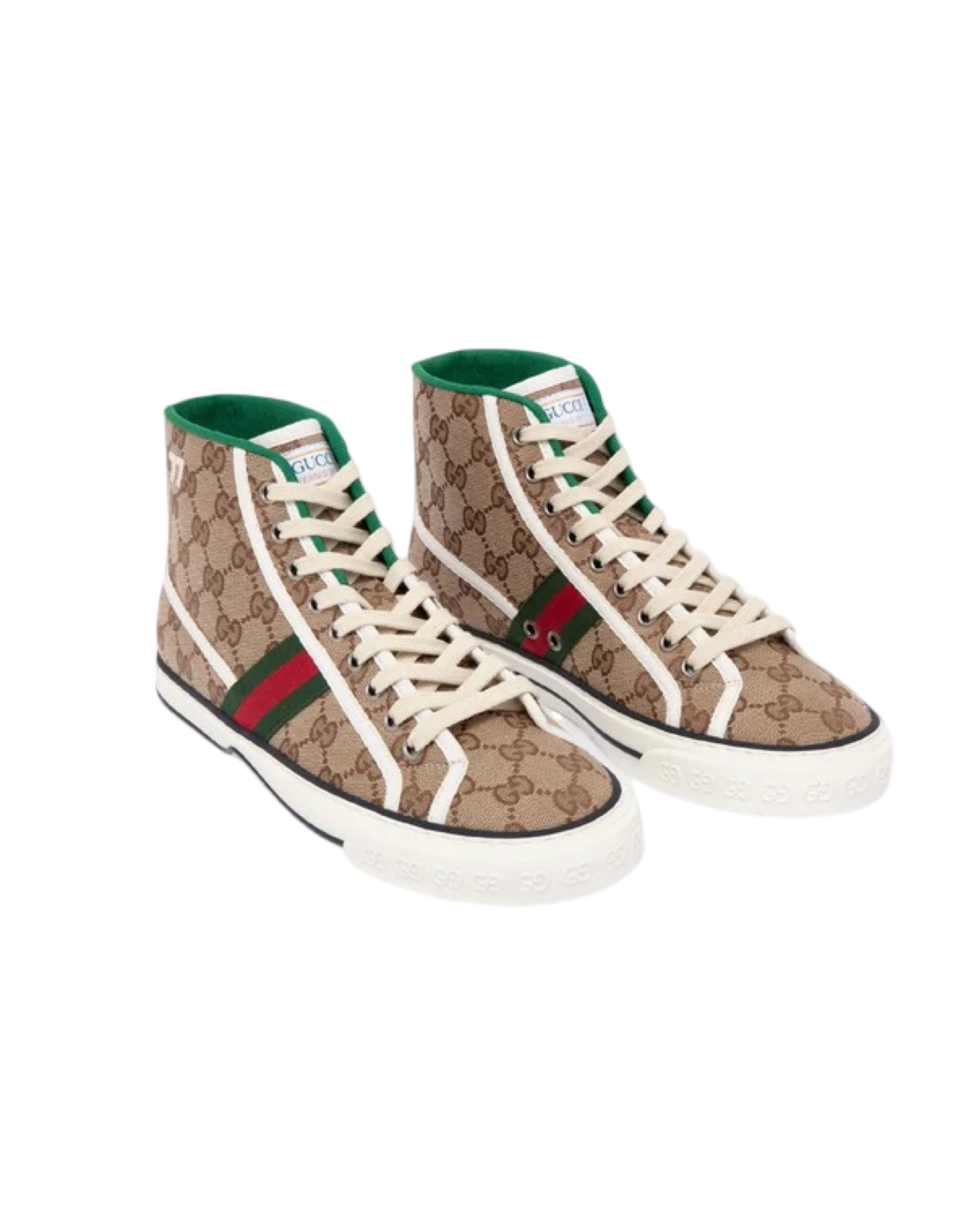 Gucci Tennis 1977 High Beige Monogram Sneakers