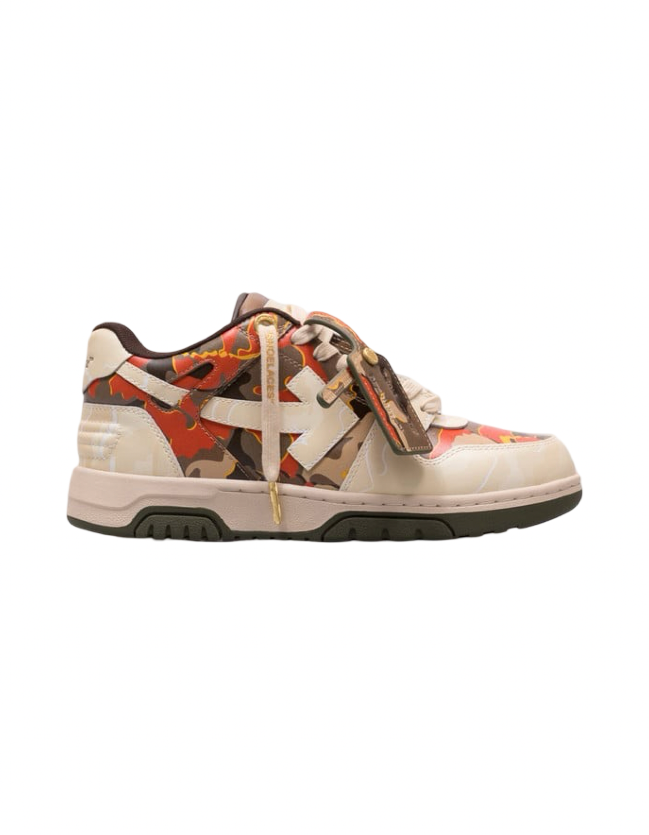 Off-White Out Of Office Camouflage Gold Sneakers