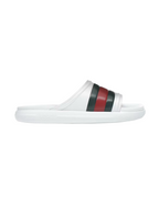 Gucci Web Rubber Slides White