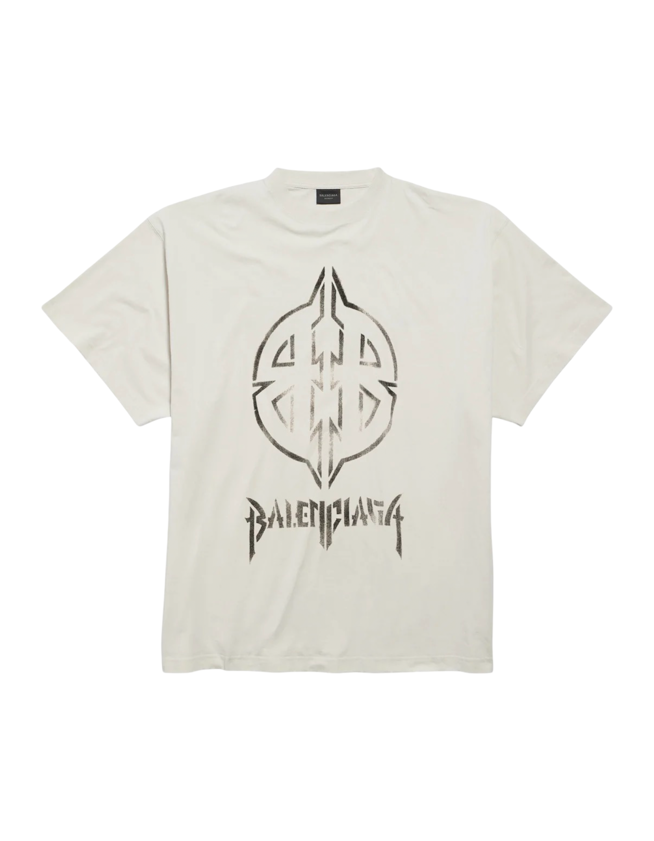 Balenciaga BB Metal Logo Tee White Oversized