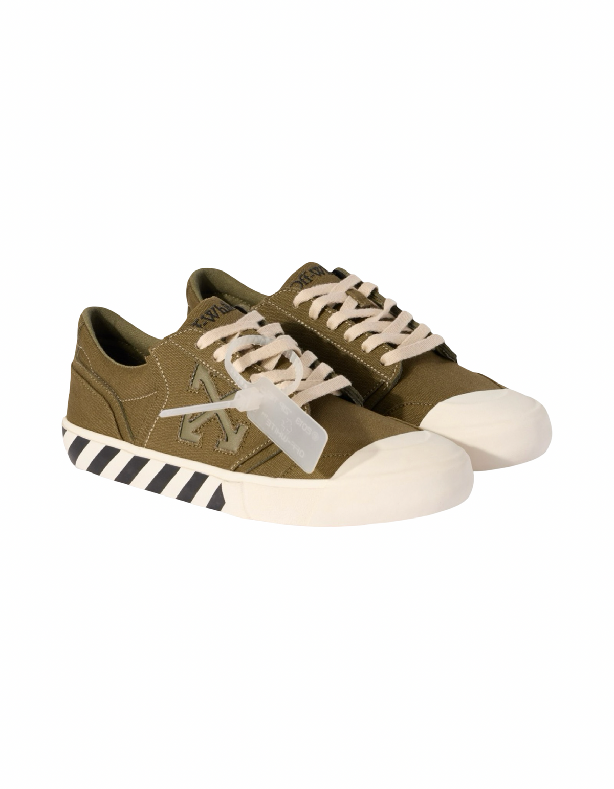 Off-White Khaki Logo Vulcanized Sneakers