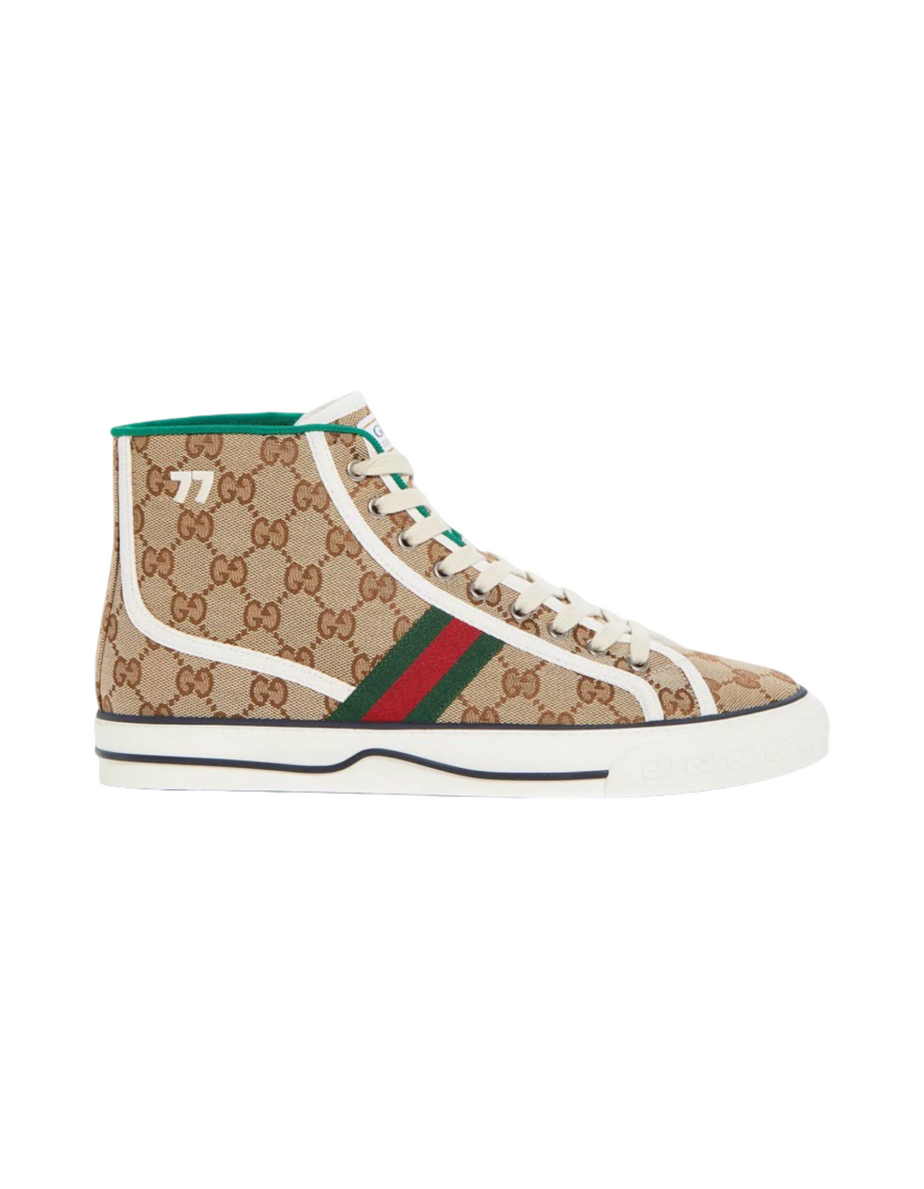 Gucci Tennis 1977 High Beige Monogram Sneakers